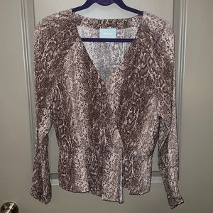 Snake print peplum blouse